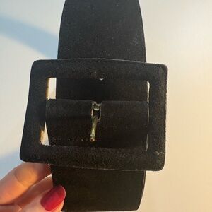 Jacob Wide Black Suede Belt